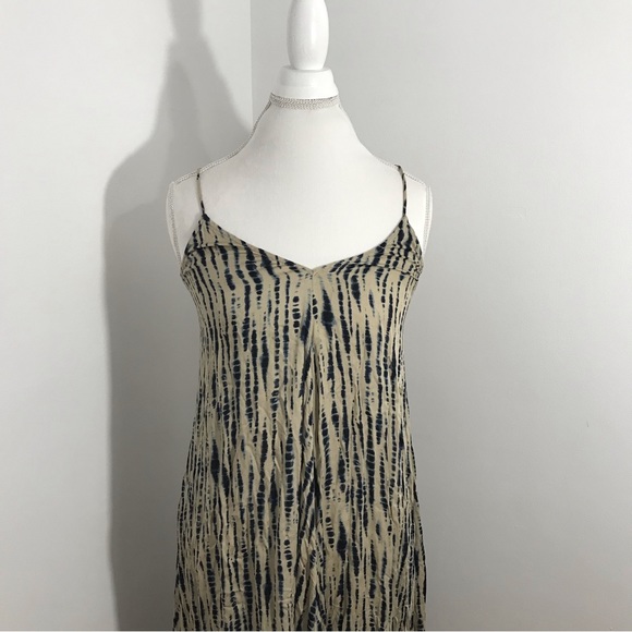 Zara Tan and Navy Stripe Summer Dress - Picture 2 of 10